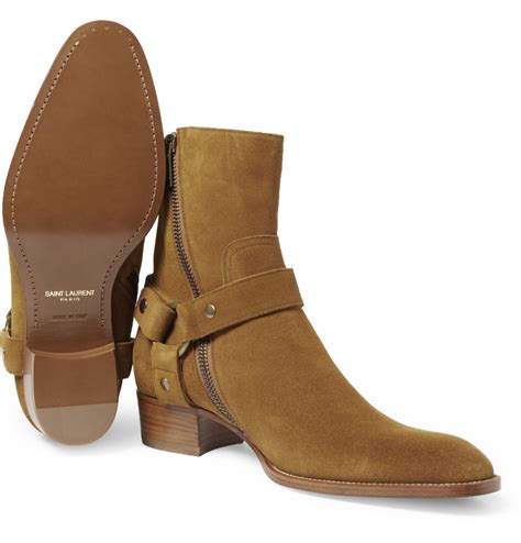 ysl mens boots brown suede flat|yves saint laurent boots men's.